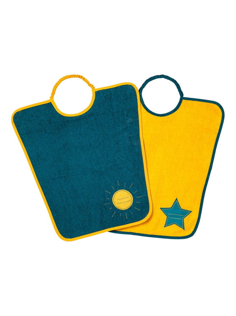 Lot de 2 bavoirs Maternelle Je m'Appelle Jaune - Kiabi