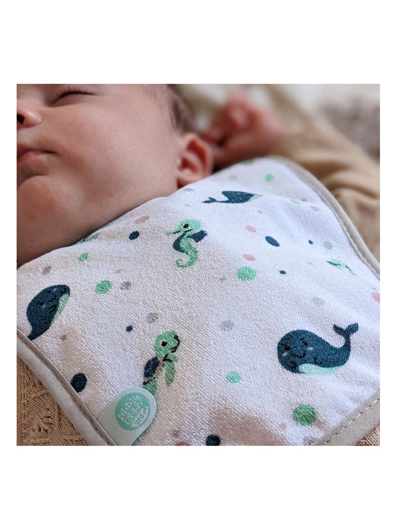 Lot de 2 bavoirs naissance Marin Bio Bleu - Kiabi