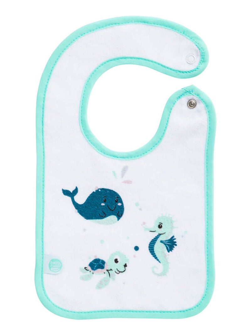 Lot de 2 bavoirs naissance Marin Bio Bleu - Kiabi