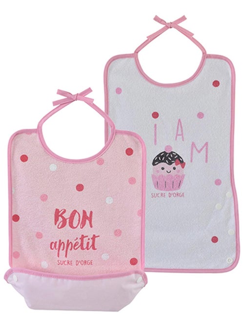 LOT DE 2 BAVOIRS PLASTIFIES ROSE - Kiabi