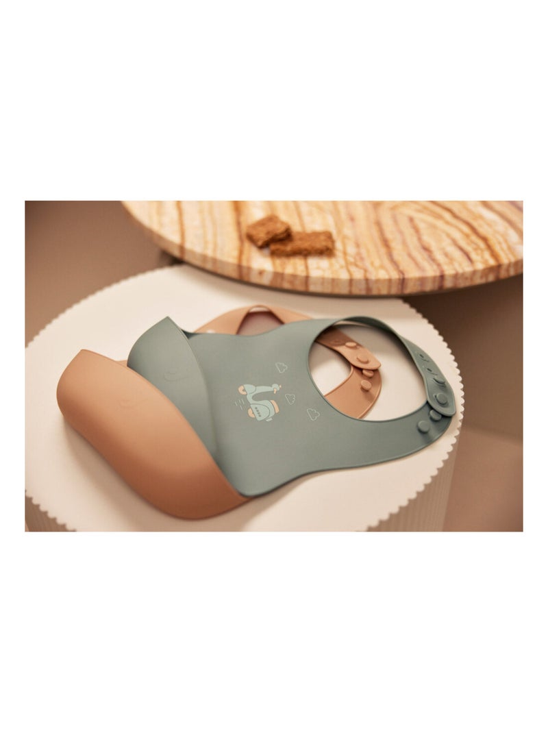 Lot de 2 bavoirs silicone On The Go Jollein Blanc - Kiabi