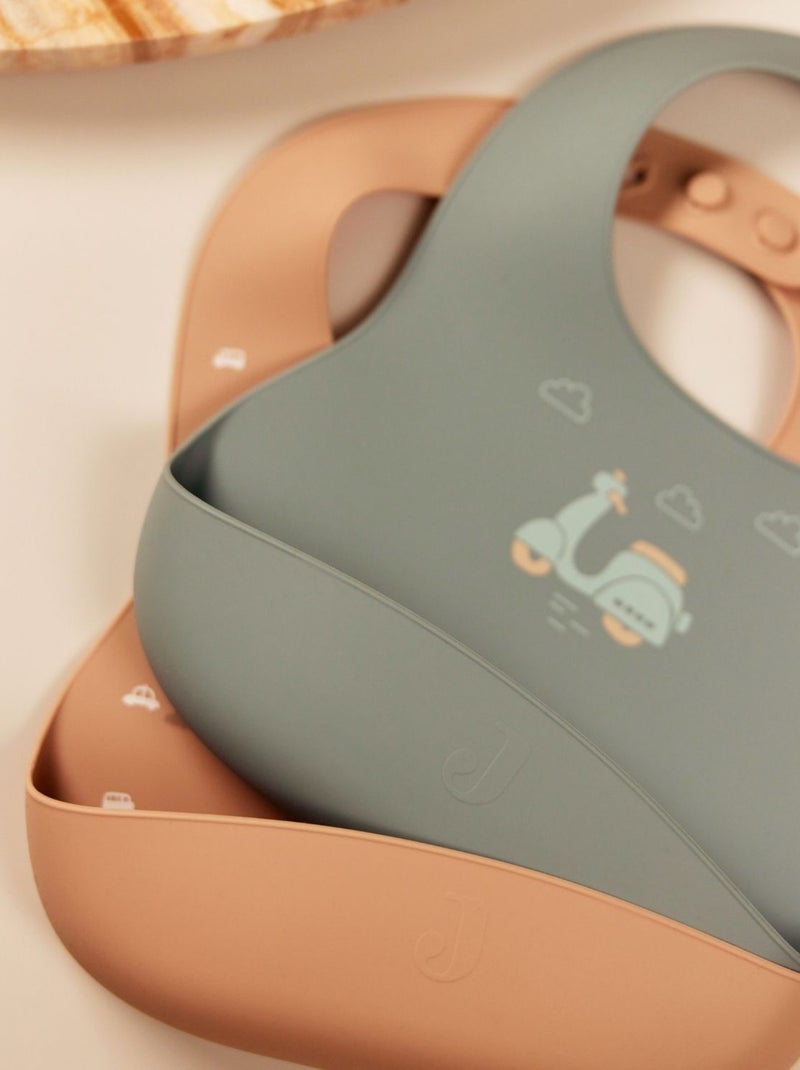 Lot de 2 bavoirs silicone On The Go Jollein Blanc - Kiabi