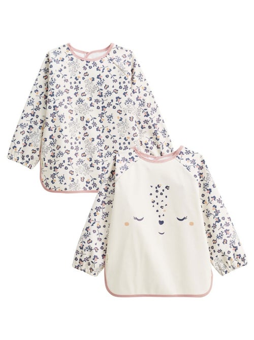 Lot de 2 bavoirs tablier manches longues Céleste - Kiabi