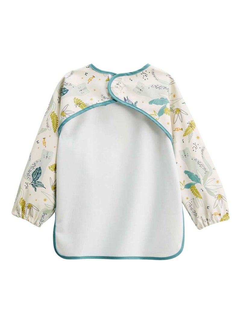 Lot de 2 bavoirs tablier manches longues Oscar Ecru - Kiabi