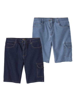 Lot de 2 Bermudas Cargo en Jean Stretch  - Atlas For Men