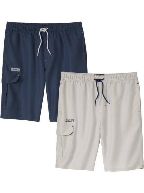 Lot de 2 bermudas microfibre confort - atlas for men - Kiabi Lot de 2 bermudas microfibre confort - atlas for men - Kiabi