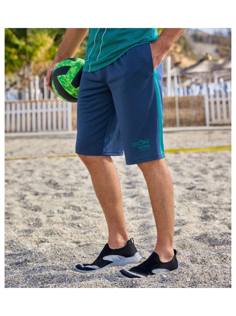 Lot de 2 Bermudas Running   - ATLAS FOR MEN Bleu Vert - Kiabi