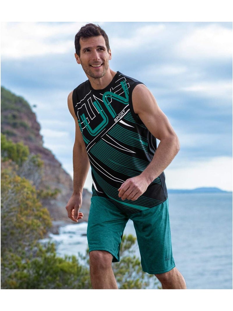 Lot de 2 Bermudas Sport Chinés   - ATLAS FOR MEN Gris Vert - Kiabi