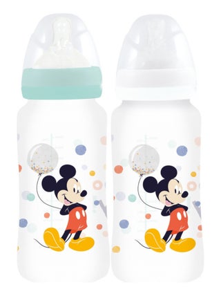 LOT DE 2 BIBERONS 360 ML ANTI-COLIQUES TETINE DEBIT 3 POSITIONS MICKEY