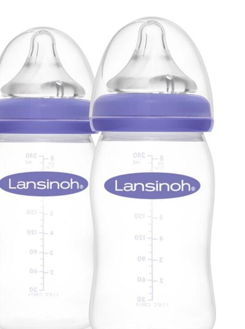 Lot de 2 biberons avec tétine Natural Wave® spécial allaitement (240 ml) Violet - Kiabi