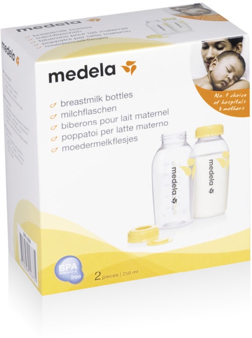 Lot de 2 biberons de recueil Medela 150 ml - Conservation lait maternel - Kiabi