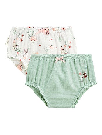 Lot de 2 bloomers bébé en gaze de coton Arya