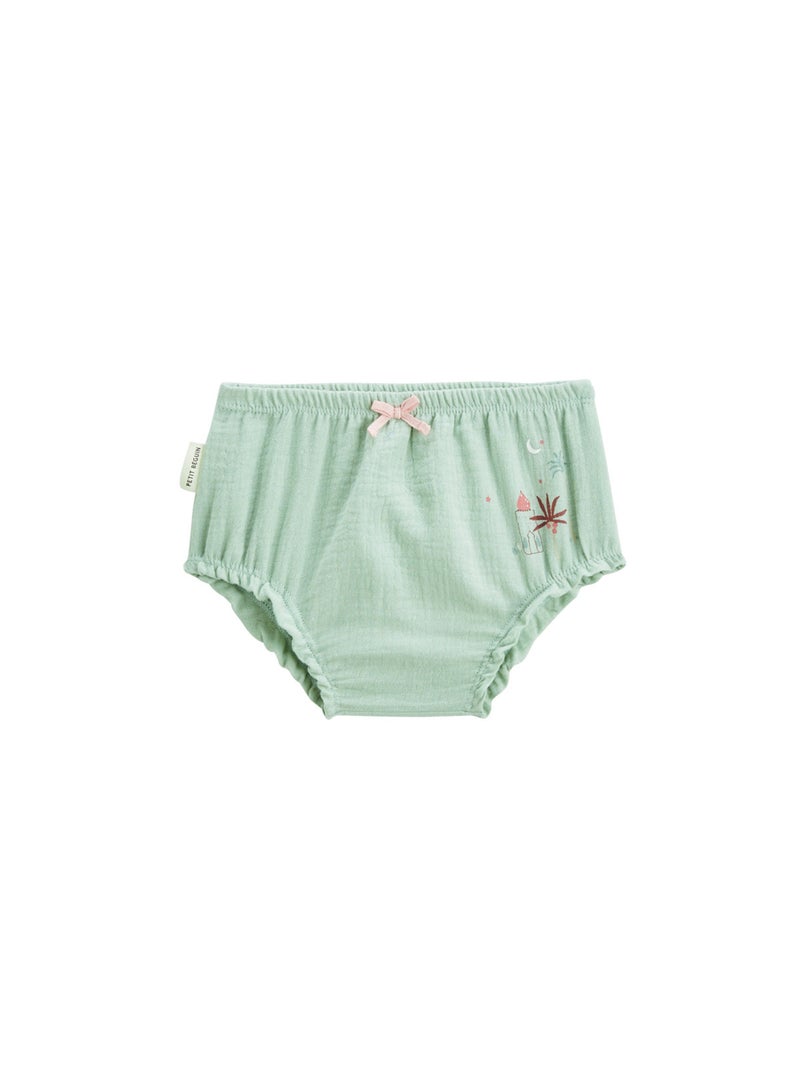 Lot de 2 bloomers bébé en gaze de coton Arya Vert - Kiabi