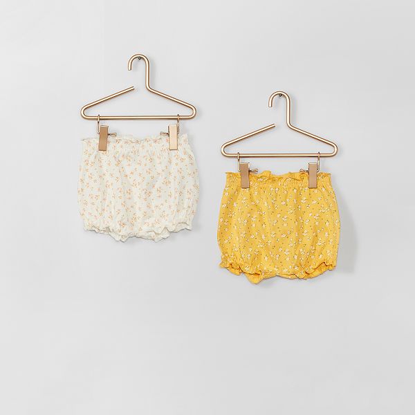 Lot De 2 Bloomers Eco Concus Bebe Fille Imprime Fleurs Kiabi 5 00