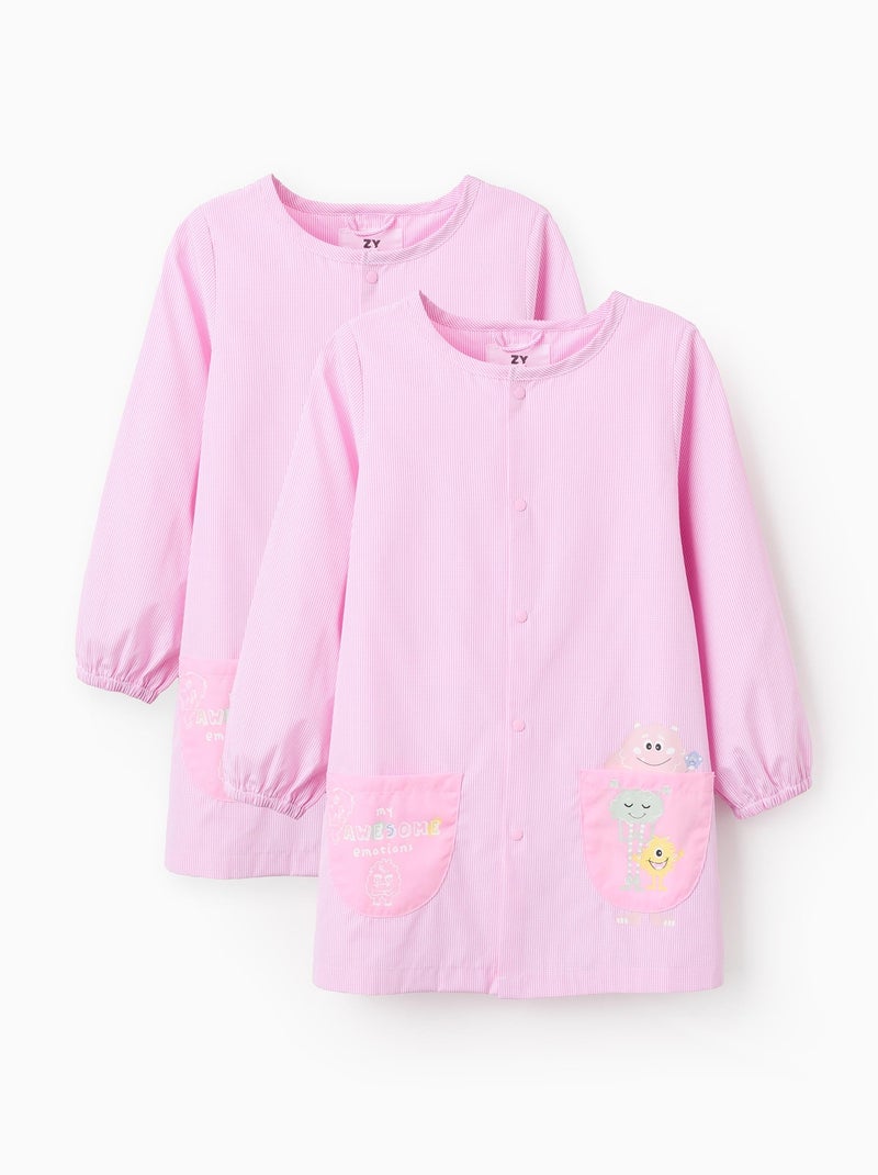Lot de 2 Blouses DÉcole Vichy Rose clair - Kiabi