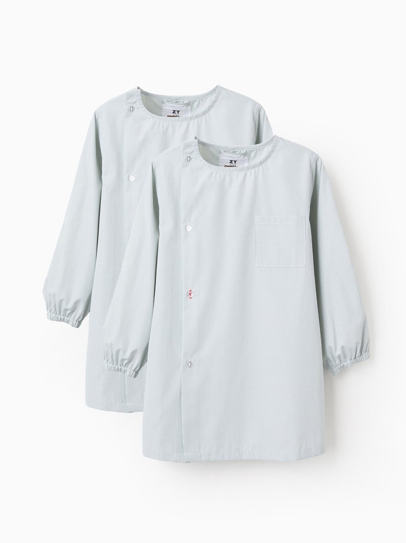 Lot de 2 Blouses DÉcole Vichy Vert clair - Kiabi