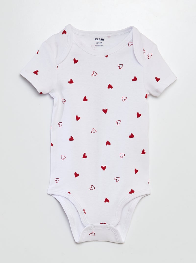 Lot de 2 bodies - Saint-valentin Blanc - Kiabi