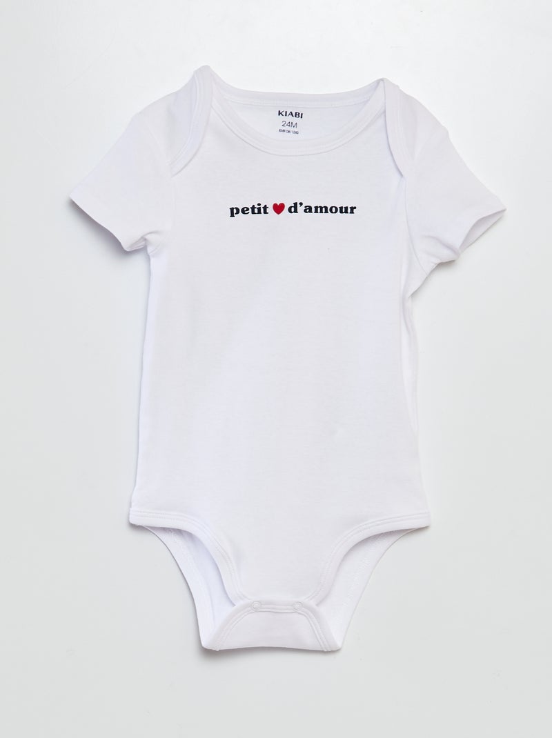 Lot de 2 bodies - Saint-valentin Blanc - Kiabi