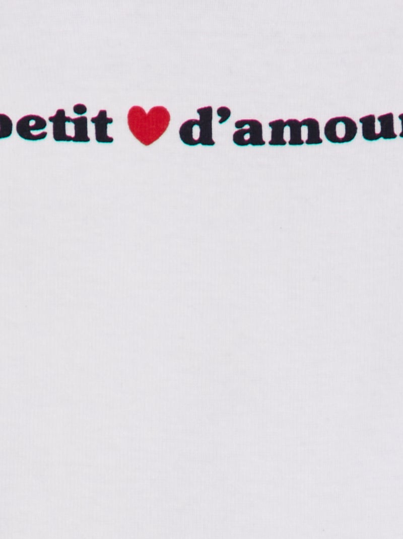 Lot de 2 bodies - Saint-valentin Blanc - Kiabi