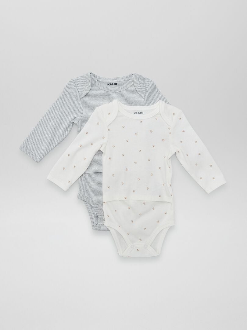 Lot de 2 bodies - So Easy Gris/blanc - Kiabi