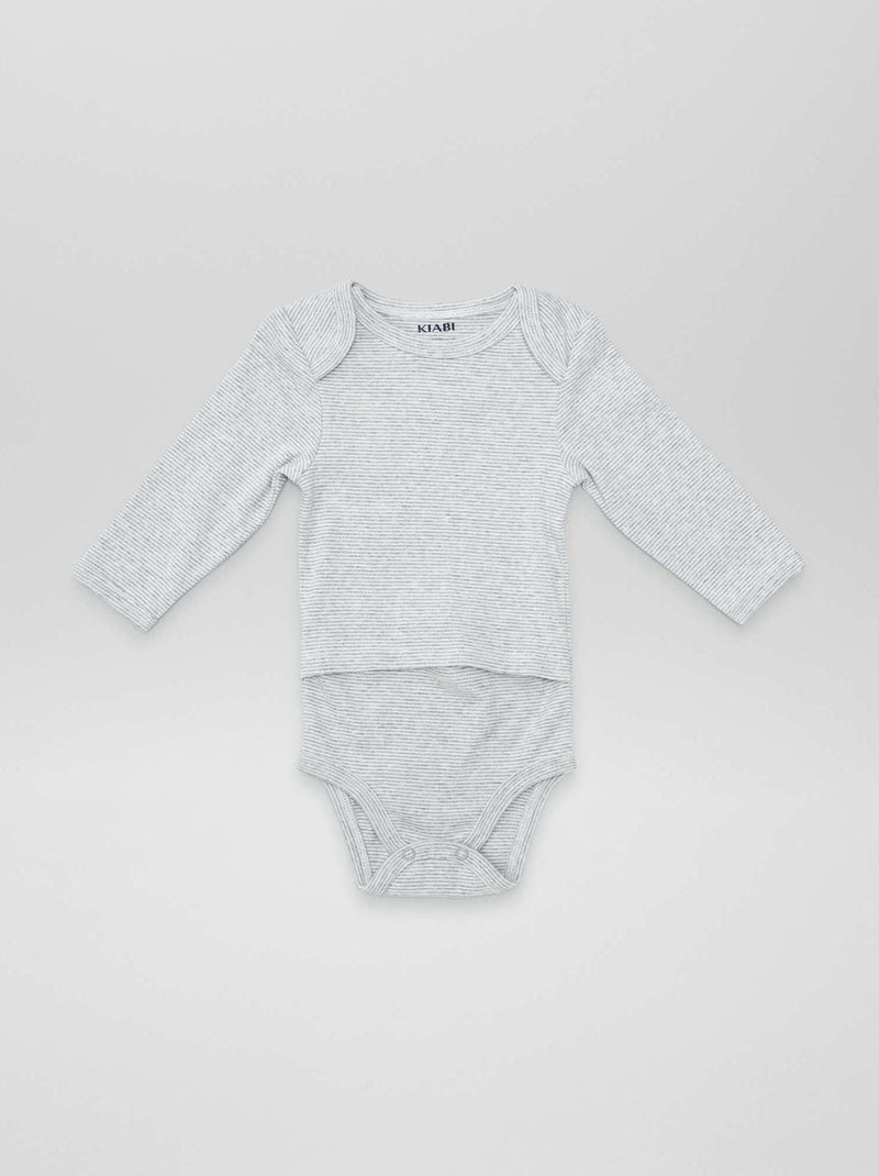 Lot de 2 bodies - So Easy Gris/blanc - Kiabi