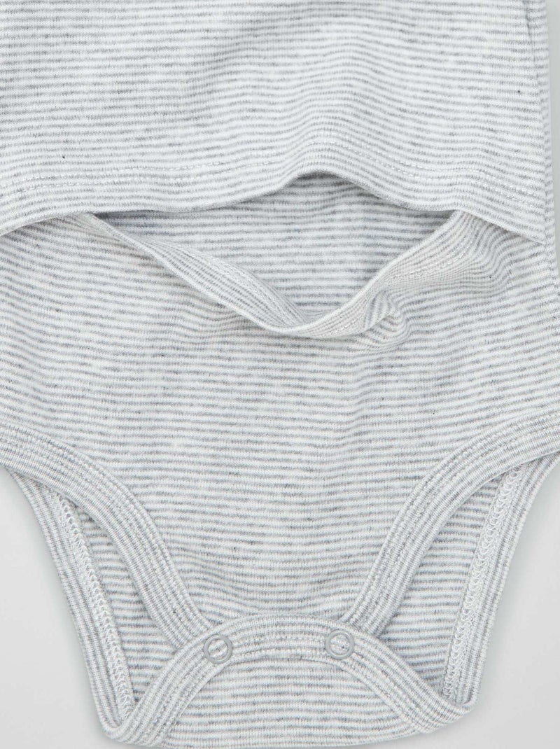 Lot de 2 bodies - So Easy Gris/blanc - Kiabi