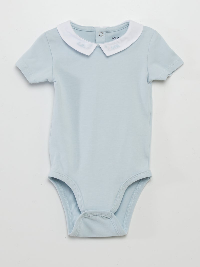Lot de 2 bodies à col claudine Bleu - Kiabi