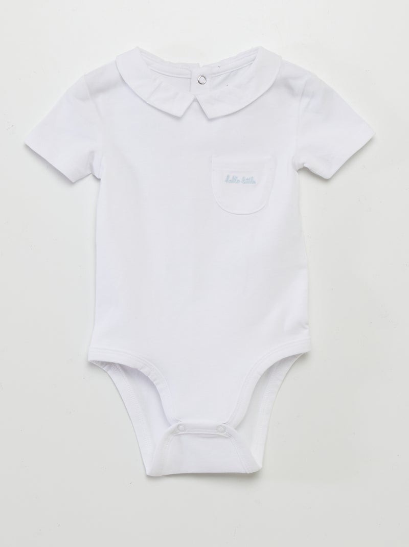 Lot de 2 bodies à col claudine Bleu - Kiabi