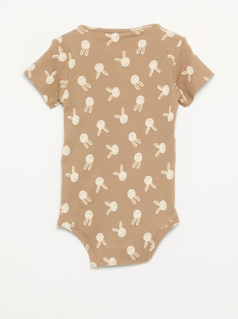 Lot de 2 bodies à col rond pressionnés Beige - Kiabi