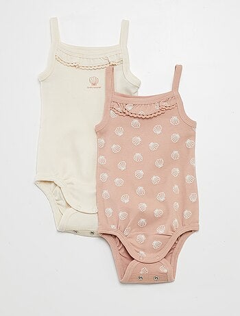 Lot De 2 Bodies Bébé Sans Manches Sian - Ecru - - Nu