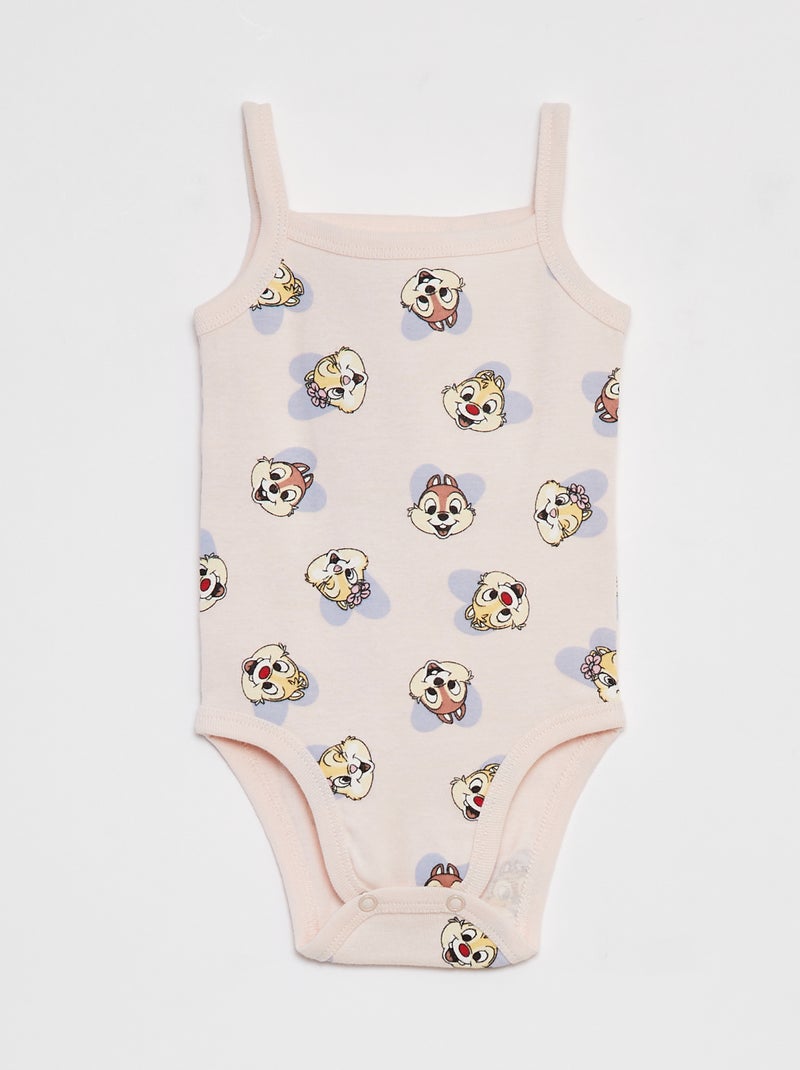 Lot de 2 bodies à fines bretelles 'Tic&Tac' Bleu/rose - Kiabi