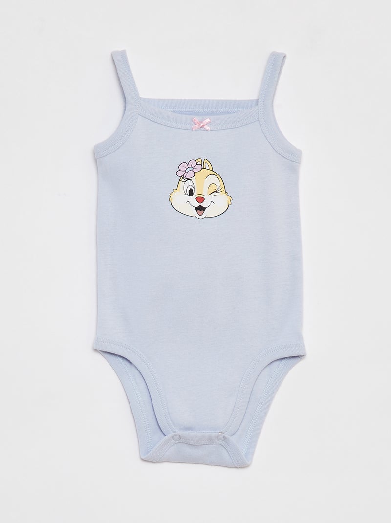 Lot de 2 bodies à fines bretelles 'Tic&Tac' Bleu/rose - Kiabi