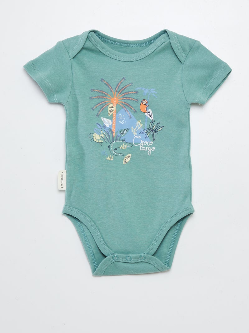 Lot de 2 bodies à imprimés 'Petit Béguin' VERT - Kiabi