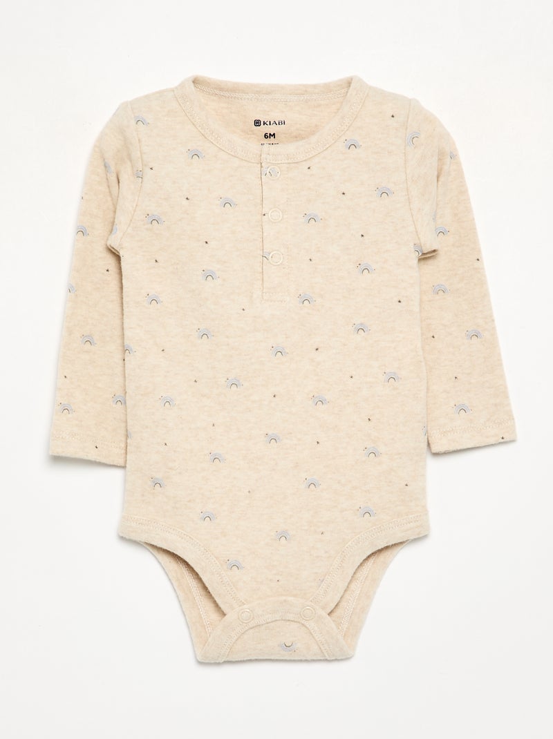 Lot de 2 bodies à manches longues Beige - Kiabi