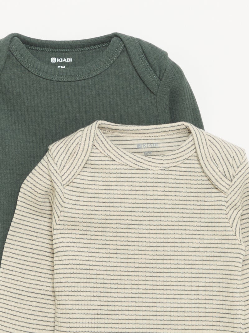 Lot de 2 bodies à manches longues Beige - Kiabi