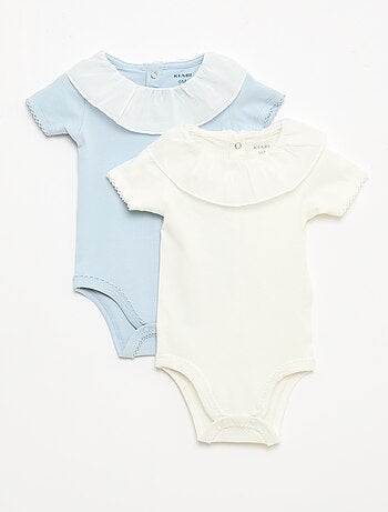 Lot de 2 bodies avec col claudine