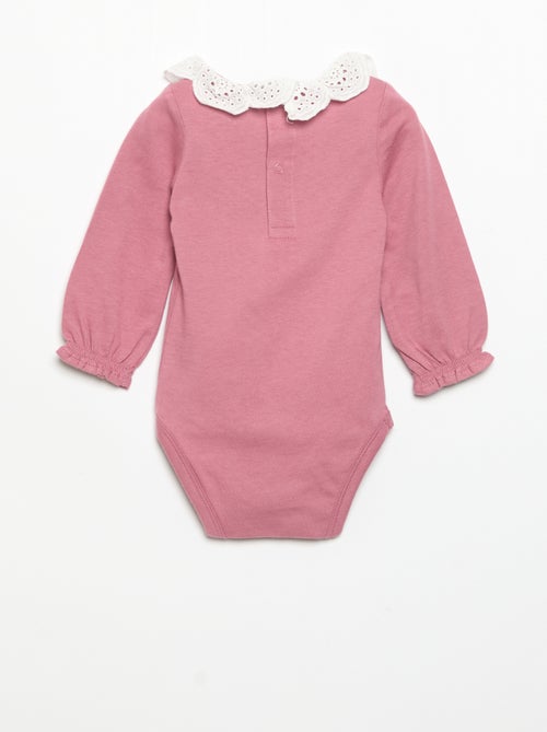 Lot de 2 bodies avec col en broderie anglaise - Kiabi Lot de 2 bodies avec col en broderie anglaise - Kiabi