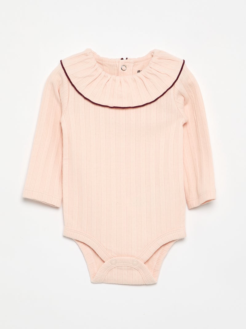 Lot de 2 bodies avec col fantaisie Blanc - Kiabi