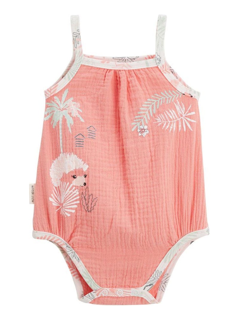 Lot de 2 bodies bébé à bretelles Cilaos Orange corail - Kiabi