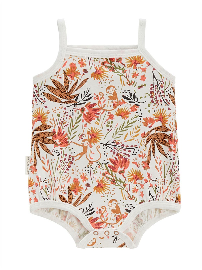 Lot de 2 bodies bébé à bretelles Copa Banana Ecru - Kiabi