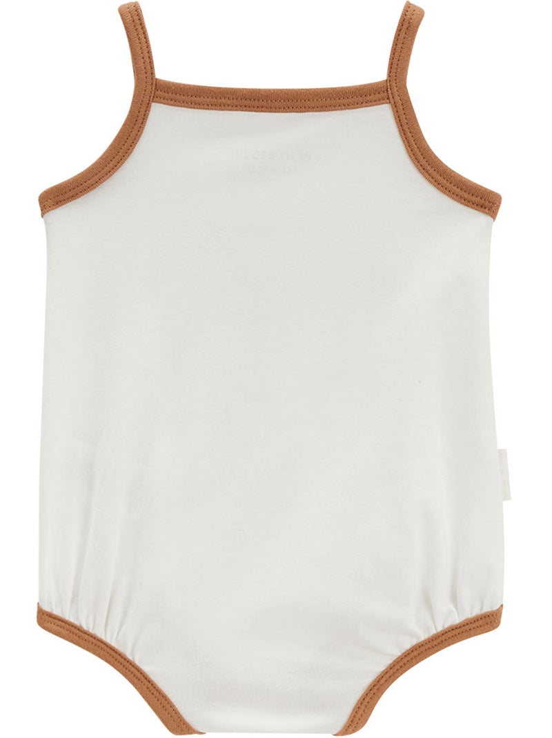 Lot de 2 bodies bébé à bretelles Copa Banana Ecru - Kiabi