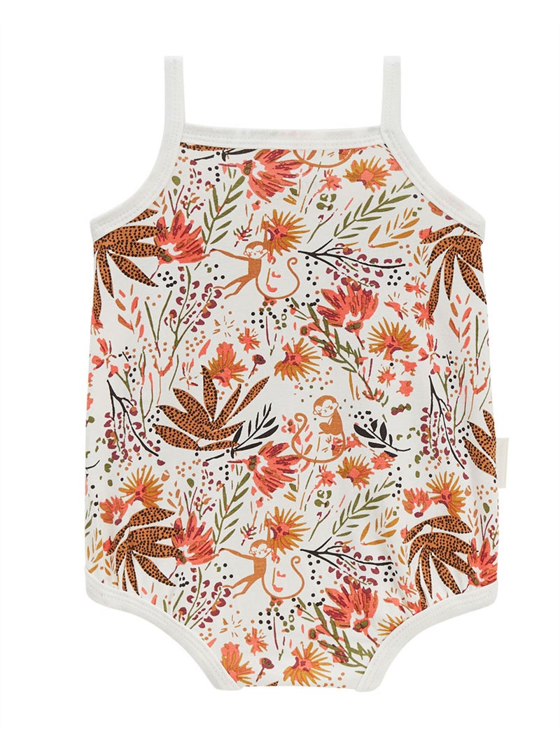 Lot de 2 bodies bébé à bretelles Copa Banana Ecru - Kiabi