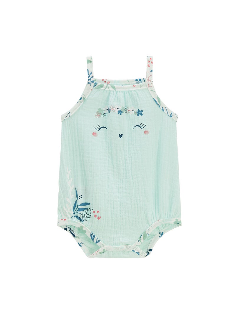 Lot de 2 bodies bébé à bretelles Dahlia Bleu - Kiabi