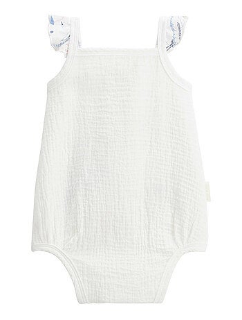 Lot de 2 bodies bébé à bretelles en gaze de coton Tiana