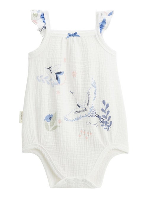 Lot de 2 bodies bébé à bretelles en gaze de coton Tiana - Kiabi