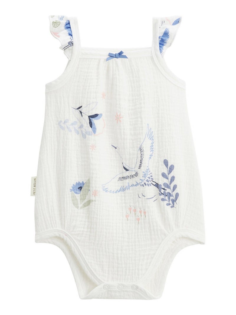 Lot de 2 bodies bébé à bretelles en gaze de coton Tiana Ecru - Kiabi