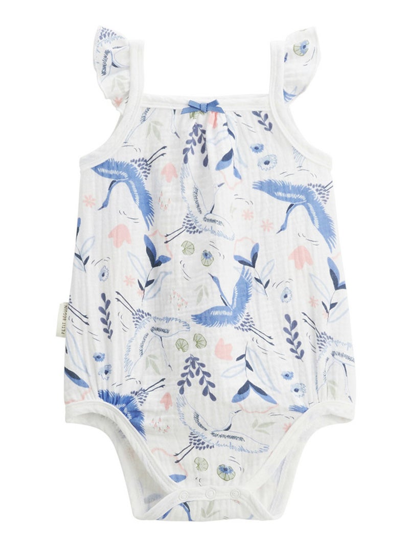 Lot de 2 bodies bébé à bretelles en gaze de coton Tiana Ecru - Kiabi