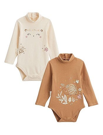 Lot de 2 bodies bébé col roulé manches longues Chincha