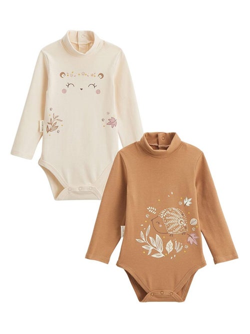 Lot de 2 bodies bébé col roulé manches longues Chincha - Kiabi