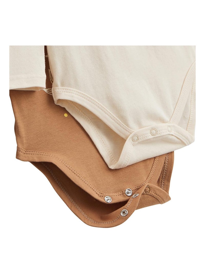 Lot de 2 bodies bébé col roulé manches longues Chincha Camel - Kiabi